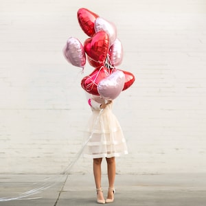 Heart Balloons // 18 inch Shiny Mylar Balloon // Valentine // Weddings // Celebration