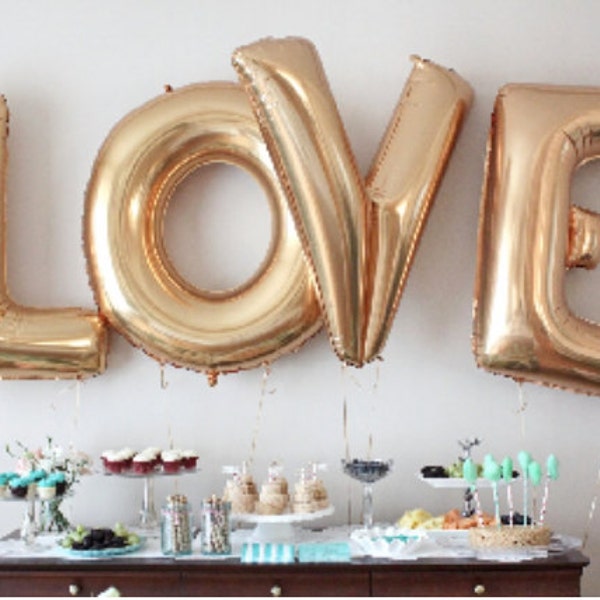 Giant Gold 40 inch LOVE letter balloons ****SALE*****