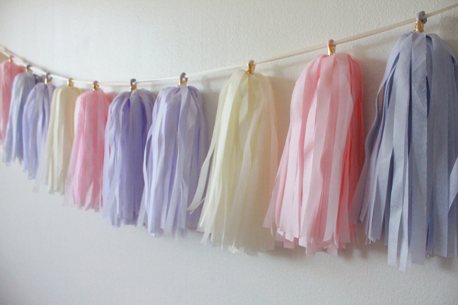 Tissue Paper Tassel Garland // Pastel Love // Blush Pink Mist | Etsy