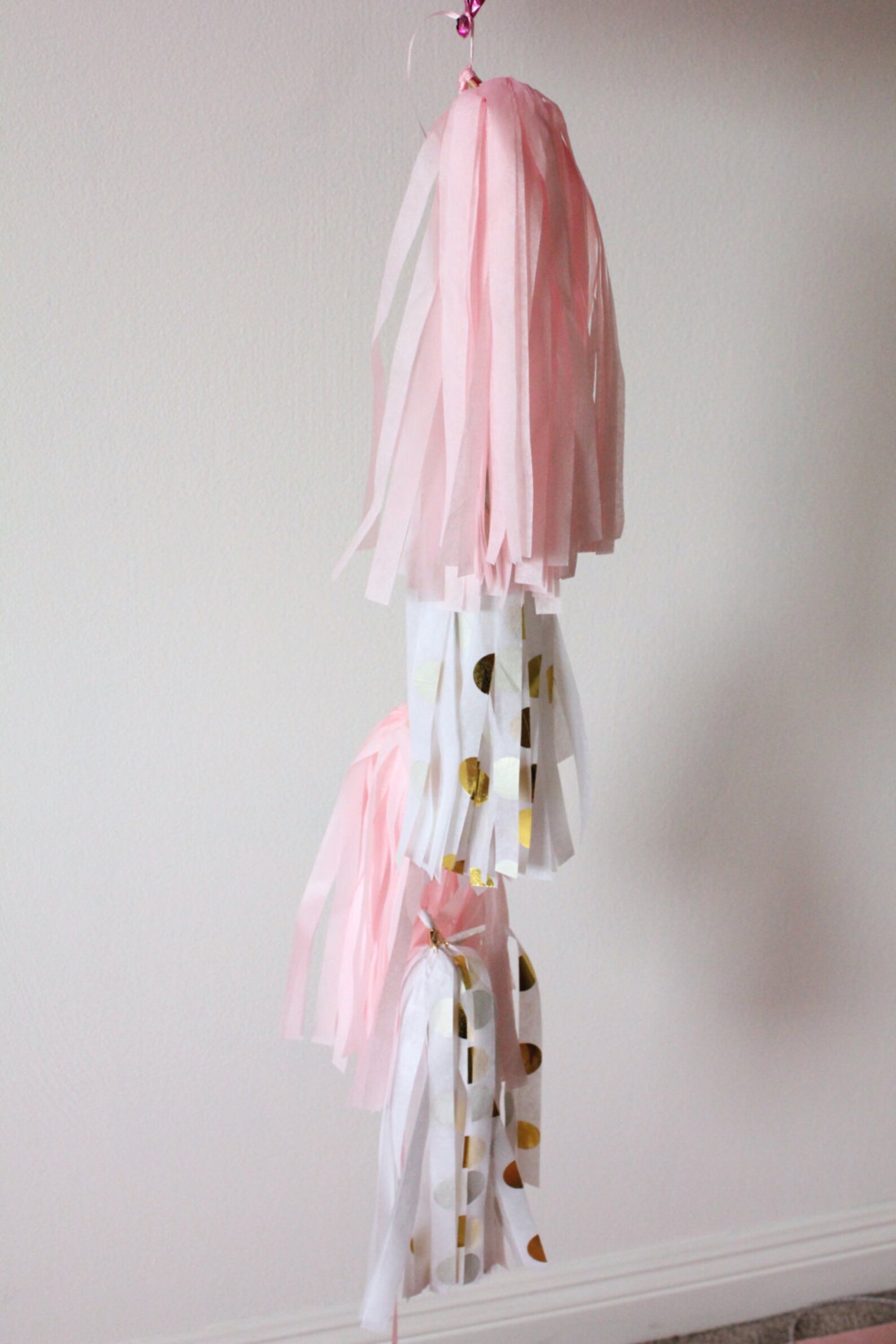 40 Inch Pink Foil Number Balloon With Tassels // Birthday Celebration