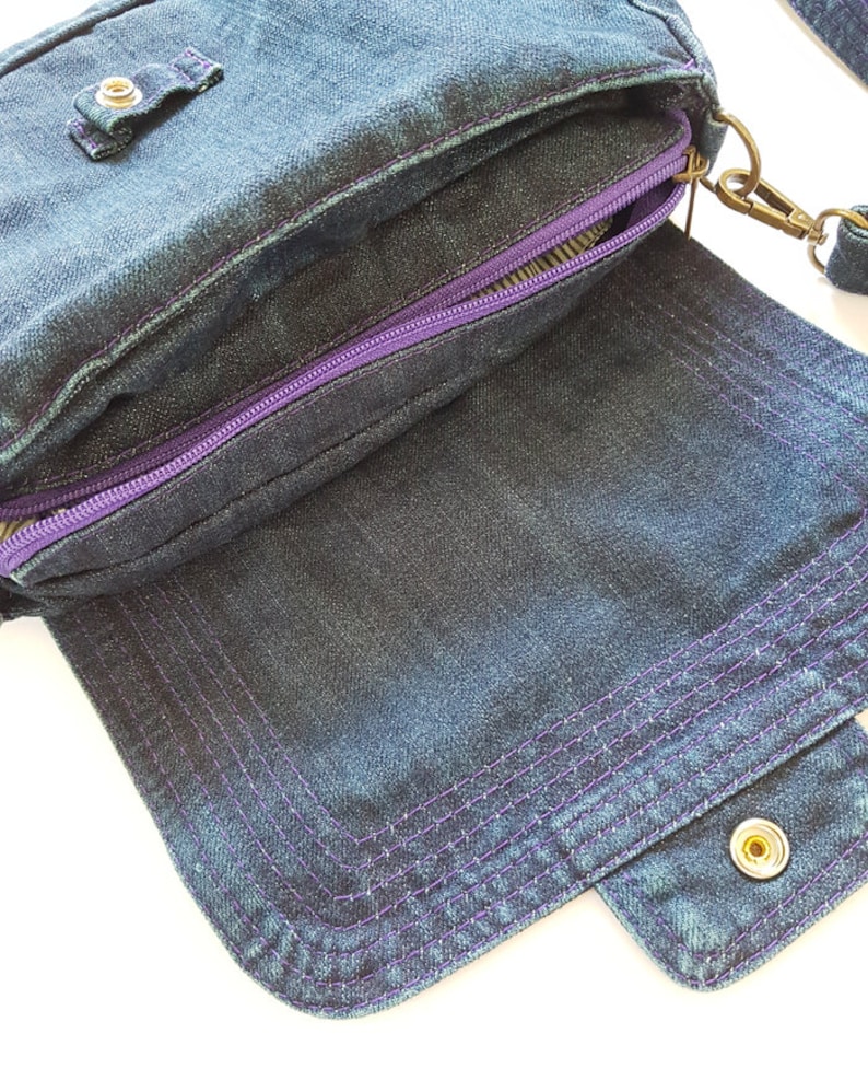 Crossbody jean bag boho bag jeans strap shoulder denim bag school travel weekend gym yoga bag blue backpack simple everyday basic