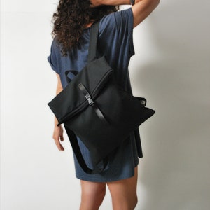 Convertible backpack Anti theft purse bag Waterproof black canvas bag Vegan backpack Minimal purse bag Lightweight Women rucksack Laptop bag