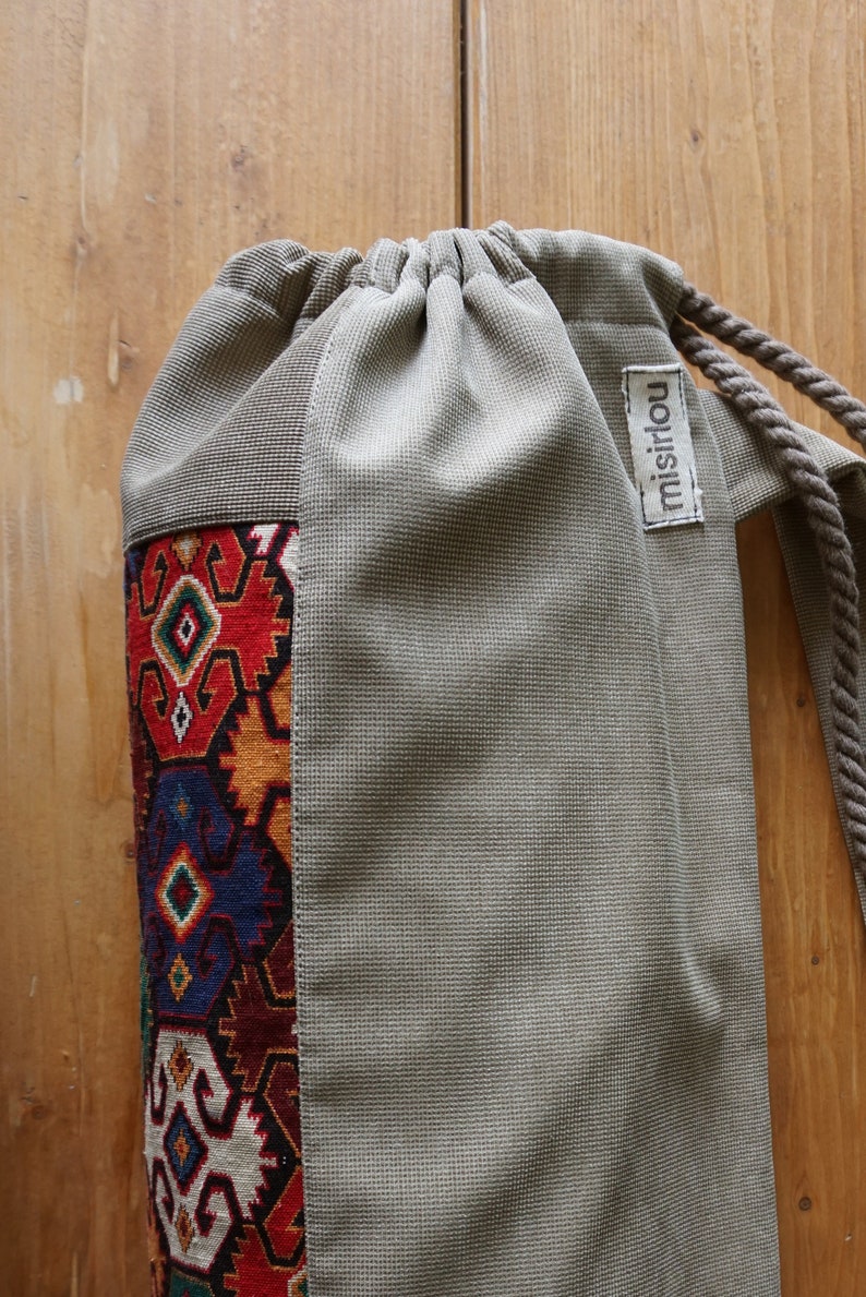 Yoga mat bag Boho pilates mat bag Soft fabric sports bag Etsy