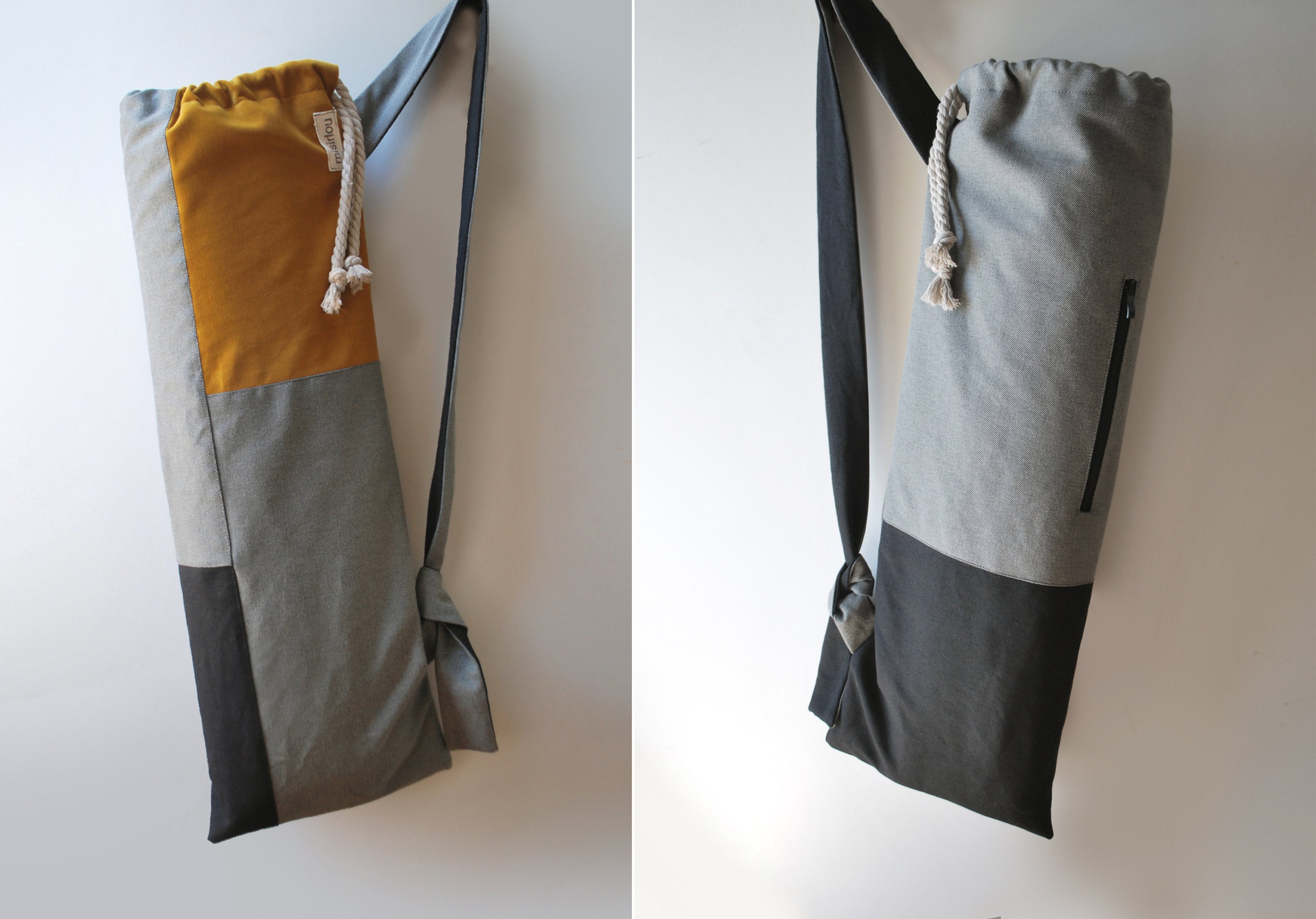 Green Yoga Mat Bag Minimalist Pilates Mat Bag Waterproof Canvas