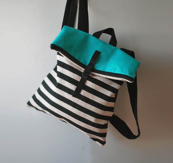 Convertible Canvas Backpack Striped Bag Custom Made Women Bag Designer  Summer Rucksack Lightweight Cool Bag Anti Theft Backpack Gift for Her - Etsy