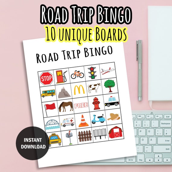 road trip bingo printable printable games bingo instant etsy australia