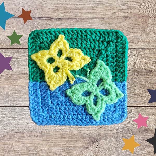 Debut Taylor Swift Granny Square Crochet Pattern | Eras Taylor Swift Granny Squares | Crochet Butterfly Granny Square