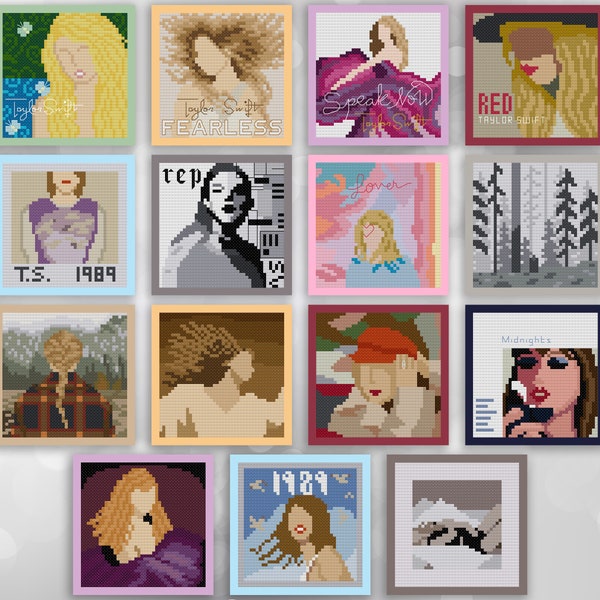 Taylor Swift Albums Cross Stitch Patterns Bundle | Taylor Swift Cross Stitch Patterns