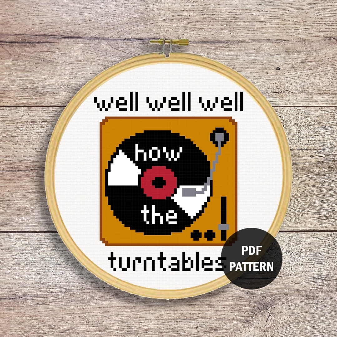 The Office Quote Cross Stitch Pattern Well Well Well How the Turntables
