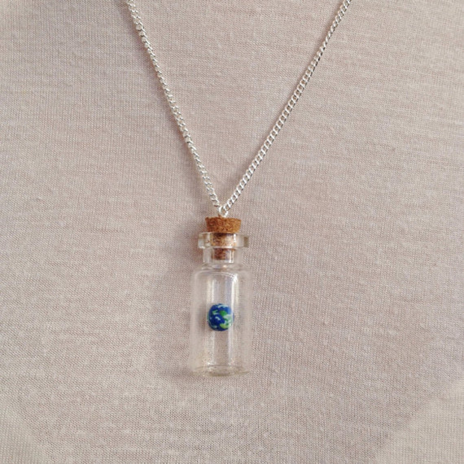 Earth in a Bottle Necklace Etsy