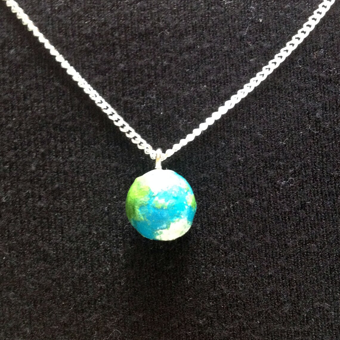 Earth Necklace on a Sterling Silver Chain. Etsy