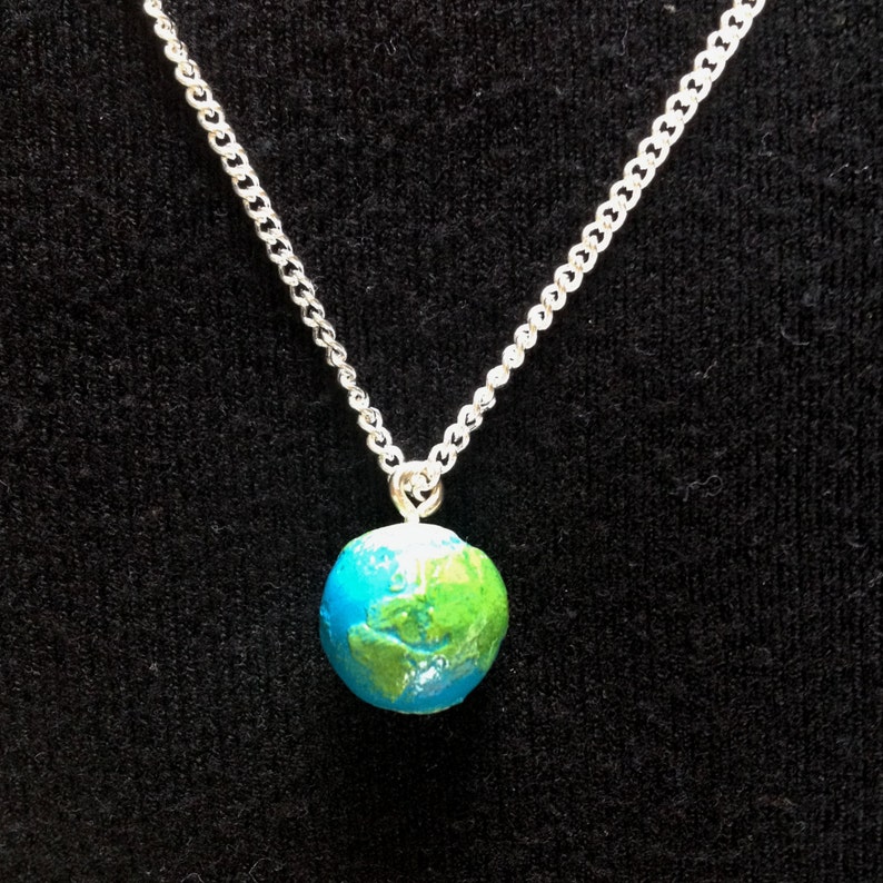 Earth Necklace on a Sterling Silver Chain. Etsy
