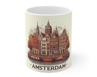 Amsterdam illustration Ceramic Mug 11oz