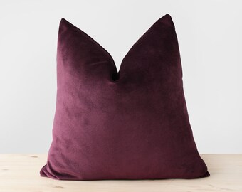 Burgundy Velvet Pillow Cover Oxblood Velvet Throw Pillow Burgundy Cushion Luxury Velvet Lumbar Pillow 20x20 22x22 24x24