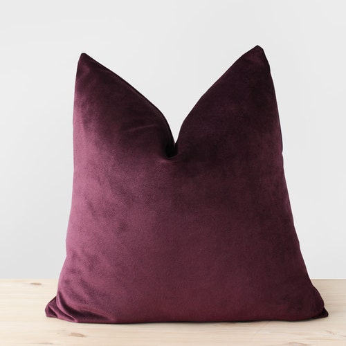 Burgundy Velvet Pillow Cover Oxblood Velvet Throw Pillow Burgundy Cushion Luxury Velvet Lumbar Pillow 20x20 22x22 24x24