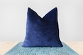 Dark Blue Velvet Pillow Cover Navy Velvet Throw Pillows Midnight Blue Cushion Indigo Pillow Luxury Navy Velvet Lumbar Pillow All Sizes 24x24