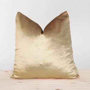 Gold Velvet Pillow Cover Solid Gold Cushion Shiny Gold Velvet Throw Pillow Metallic Gold Velvet Pillowcases  16x16 18x18 20x20 22x22 24x24