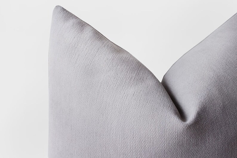 Light Gray Pillow Covers Grey Throw Pillow Cotton Chenille Etsy