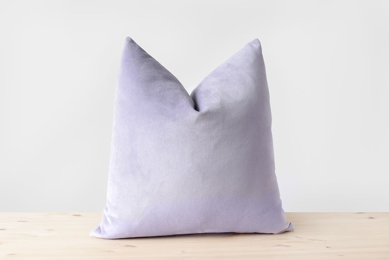 Lilac Purple Velvet Pillow Cover Pastel Purple Cushion image 2