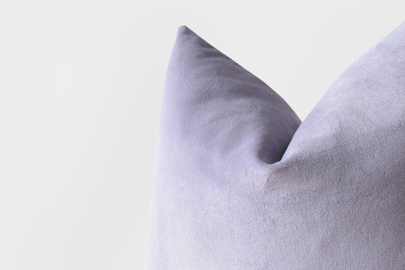 Lilac Purple Velvet Pillow Cover Pastel Purple Cushion image 3