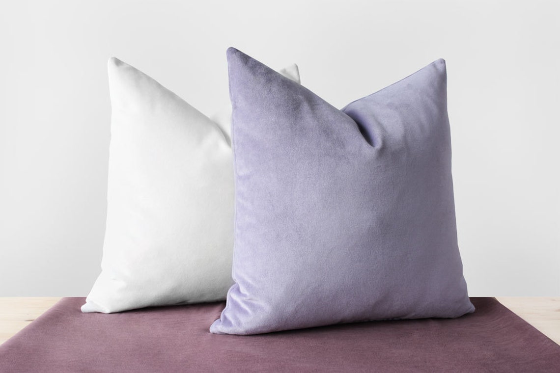 Lilac Purple Velvet Pillow Cover Pastel Purple Cushion Etsy Canada
