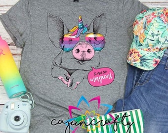 Magical Rainbow Funny Pig - YOUTH - shirt - unisex