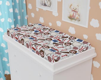 Baseball Fan Changing Pad Cover | Baby Nursery Bedding