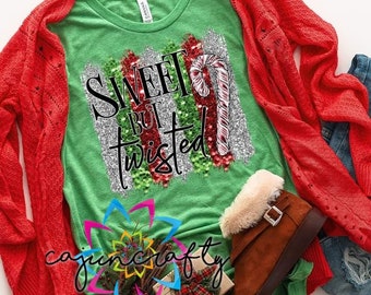 Sweet But Twisted - ADULT - unisex - shirt - red - christmas - hoilday - green