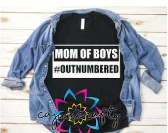 Mom of Boys T-Shirt – Outnumbered Unisex Tee