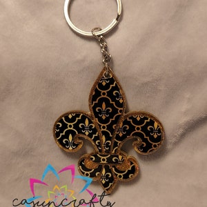 Fleur-de-lis - keychain - gold - Support - Custom