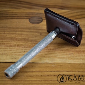 Leather safety razor cover - Razor blade cover - Safety razor sheath