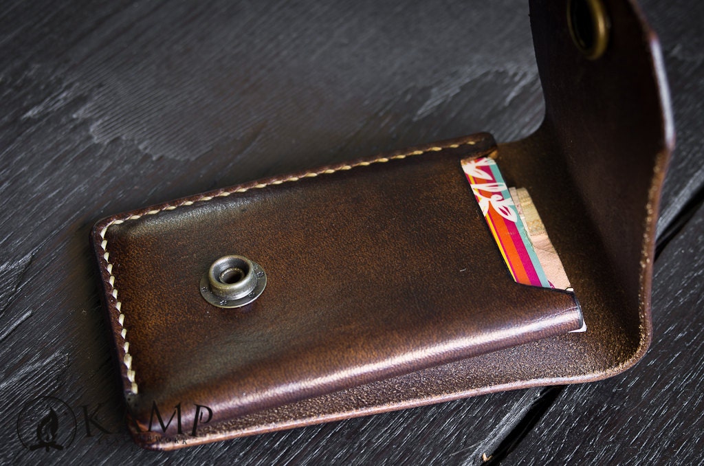 Leather slim wallet Credit card holder Minimalist wallet | Etsy