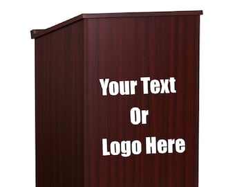 Custom Designed Stand Up Wood Lectern Podium Display With Your Personalized Text or Logo