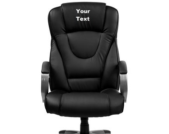 Custom Designed High Back Office Chair Titanium Base With Your Personalized Name & Graphic