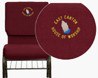 Custom Designed Stacking Church Chair with Personalized Logo and Name