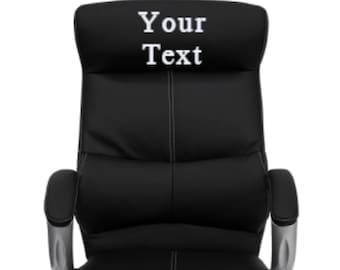 Custom Designed Curved Headrest Executive Chair With Your Personalized Name & Graphic