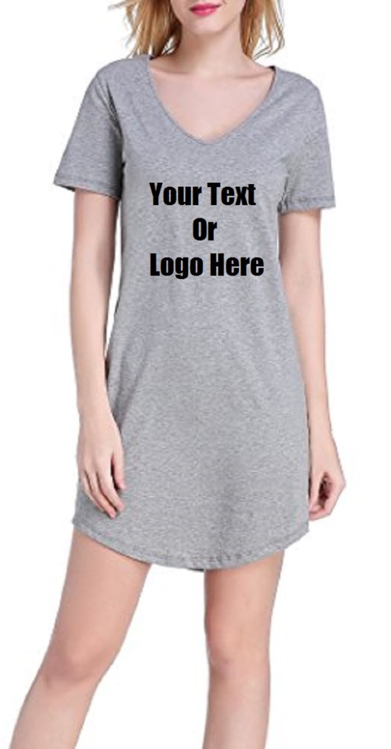 Custom Personalized Designed Women's Nightgown Cotton Nightwear Sleepwear image 2