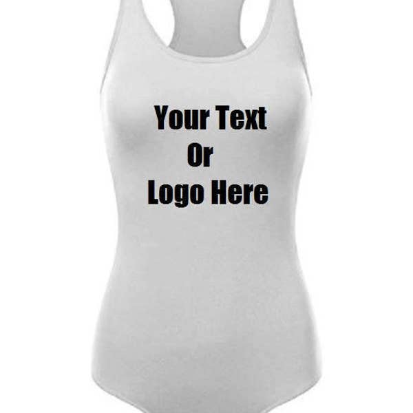 Custom Personalized Designed Womens Basic Solid Soft Stretchy Tank Top Bodysuit