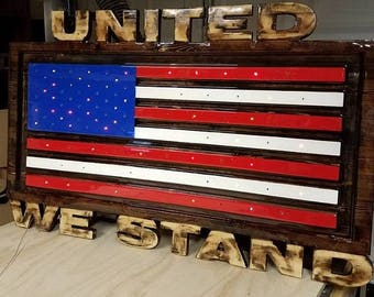 Custom Carved Wooden Signs | American Flag Sign | Patriotic Sign | Made in America | Personalized Wood Signs | Rustic Wood Art