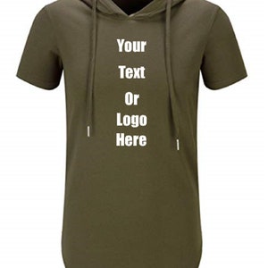 Custom Personalized Design Your Own Hipster Hip Hop Short Sleeve Longline Pullover Hoodie Shirt
