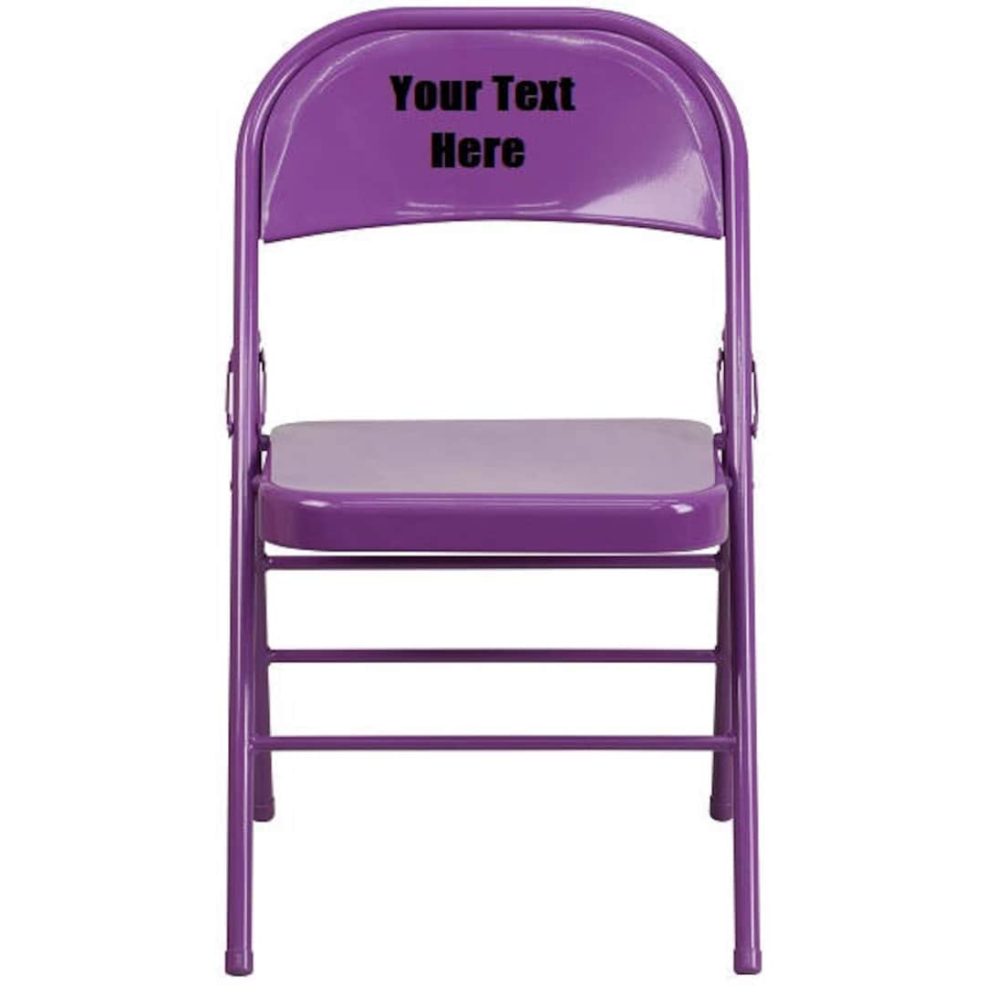 Personalized Stackable Chairs Custom Designed Triple Braced and Double Hinged Folding Chair With Your ...
