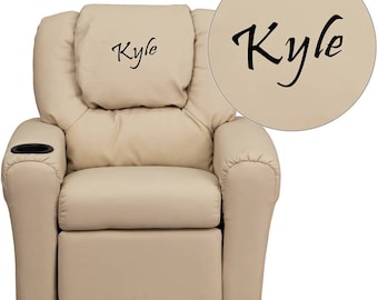 Custom Designed Kids Recliner with Cup Holder and Headrest With Your Personalized Name
