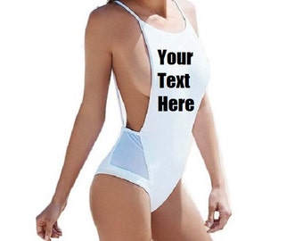 Custom Personalized Designed One-piece Sexy Backless Monokini Swim Suit