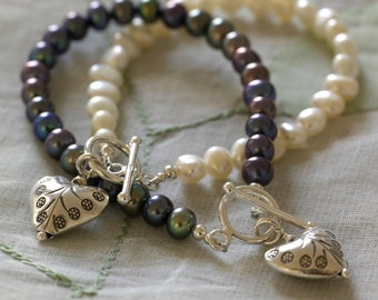 Freshwater Pearl Heart Bracelet