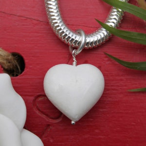 Slinky Coral Heart Charm Bracelet