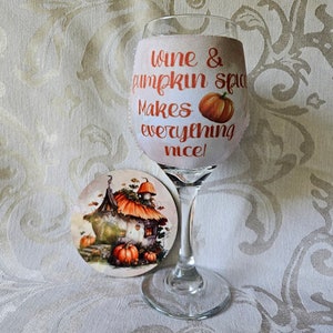 Holiday Wine Glass Cover with Coaster