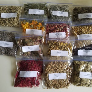 Herbs and flowers dried