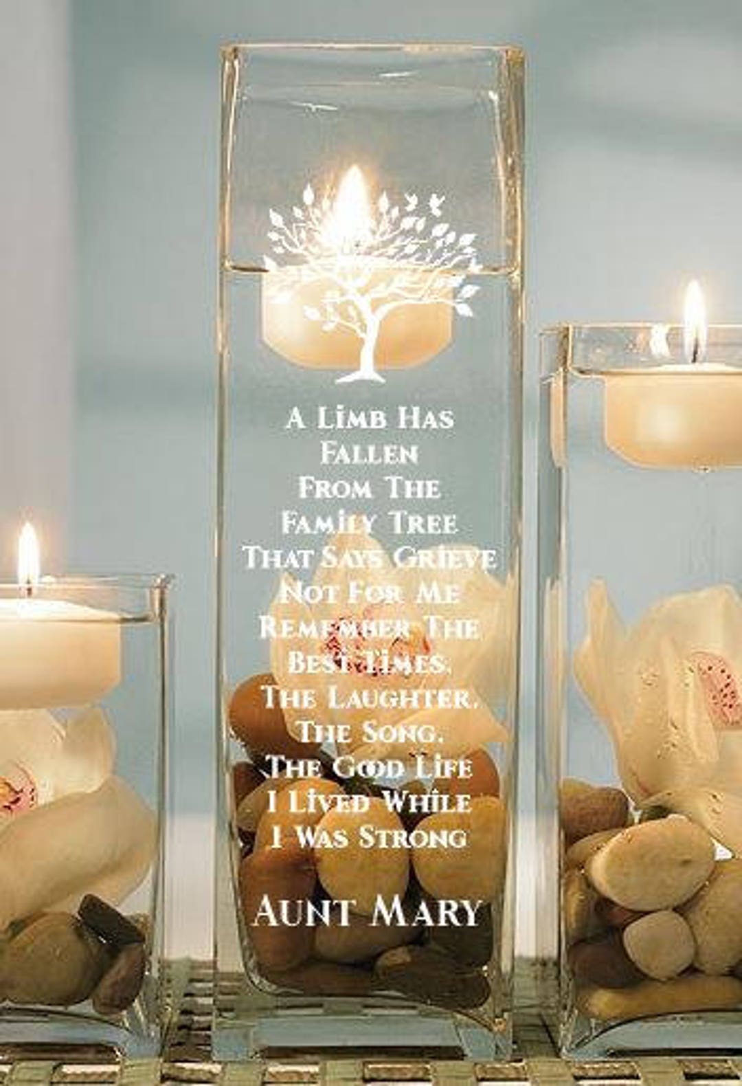 Custom Memorial Candle Holder Memorial Memorial Candle Etsy