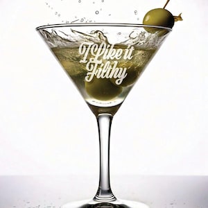 Me gusta la copa de Martini sucia / Copa de Martini personalizada / Copa de Martini sucia / Copa de Martini grabada / Me gusta la copa de Martini sucia