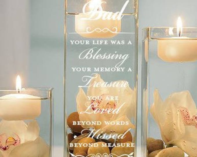 Custom Memorial Candle Holder Memorial Memorial Candle Tribute in